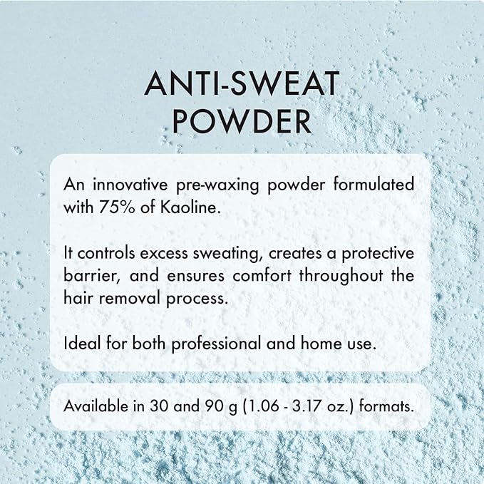 Italwax Help Line Anti-Sweat Powder 3.17 oz (90g) – Soothing Kaolin Formula – Prepares Skin for Waxing – Controls Moisture – for Professional and Home Use