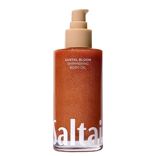 Saltair Shimmering Body Oil - Santal Bloom Scented Dry Oil Moisturizer with Light-Reflecting Pearl Pigments. Moisturizing Glow for All Skin Types - 4 Fl Oz-VivaGrace Women