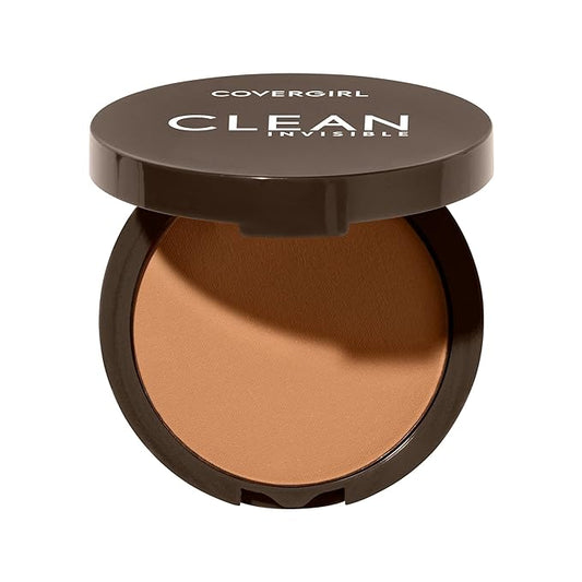 Covergirl Clean Invisible Pressed Powder, Lightweight, Breathable, Vegan Formula, Warm Nude 158, 0.38oz-VivaGrace Women