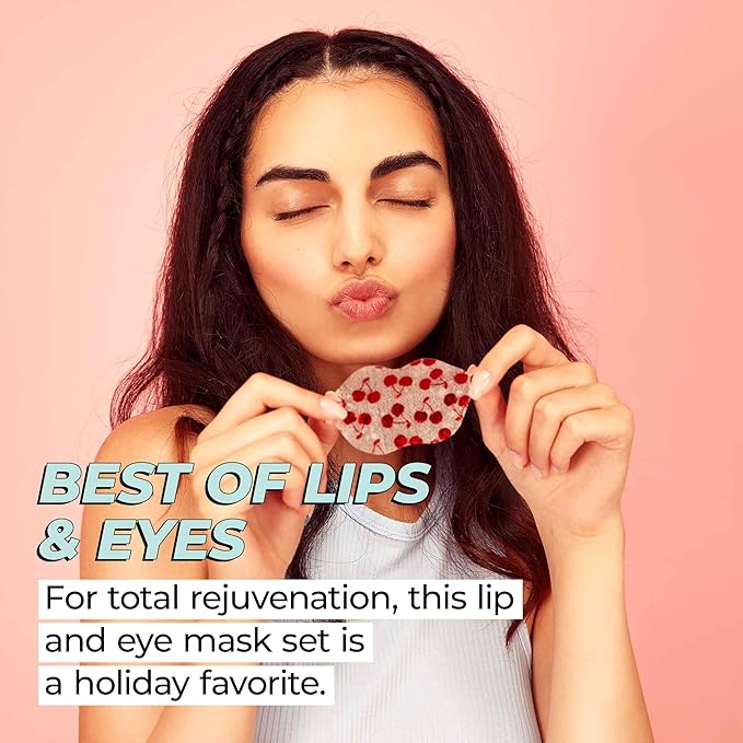 Lip Mask and Collagen Eye Pad Gift Set, Best of Lips & Eyes - 4 Piece Set, Plump & Repair Lip Masks, Brighten & Firm Vegan Collagen Eye Pads - Anti Aging Beauty Facial Masks - Free from Parabens-VivaGrace Women