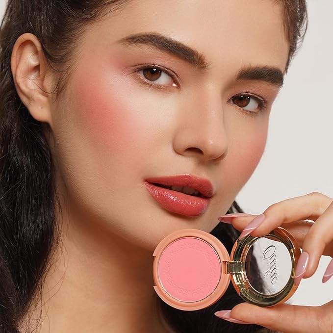 Oulac Yellow Pink Blushers for Cheeks Fair Skin Vegan,Mineral Powder Blush,Rich Colors, Buildable Blusher, Easy to Blend,Vegan,4,8g 13 Petal Blossom-VivaGrace Women