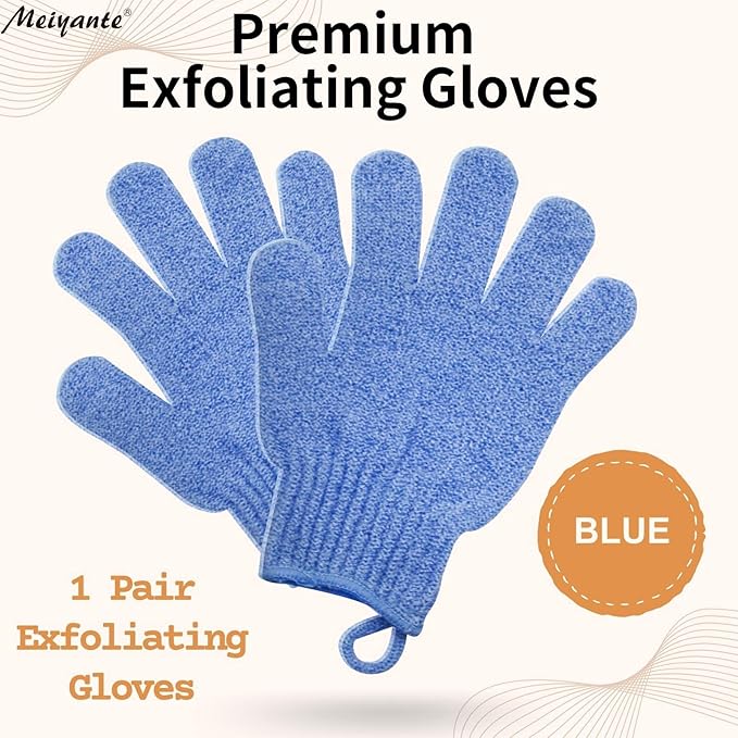 Exfoliating Glove - Body Scrub for Smooth and Soft Skin - Body Exfoliator for Ingrown Hair Dead Skin Remover and Itchy and Flaky Skin - Scrubber Shower Accessories 1 Pair Glove Mens Stocking Stuffer-VivaGrace Women