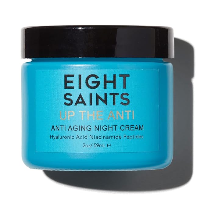 Eight Saints Skin Care Up the Anti Night Cream Face Moisturizer to Reduce Fine Lines and Wrinkles, Natural and Organic Anti Aging Cream For Face & Neck with Niacinamide and Hyaluronic Acid, 2 Ounces-VivaGrace Women