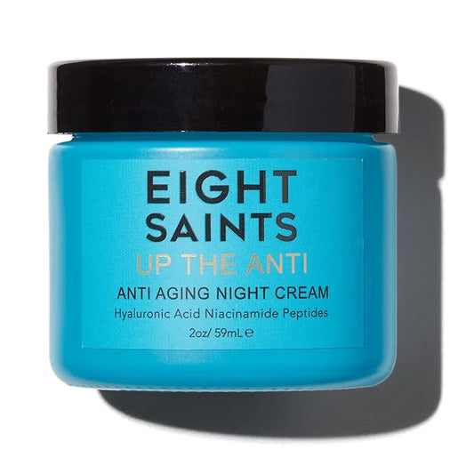 Eight Saints Skin Care Up the Anti Night Cream Face Moisturizer to Reduce Fine Lines and Wrinkles, Natural and Organic Anti Aging Cream For Face & Neck with Niacinamide and Hyaluronic Acid, 2 Ounces-VivaGrace Women
