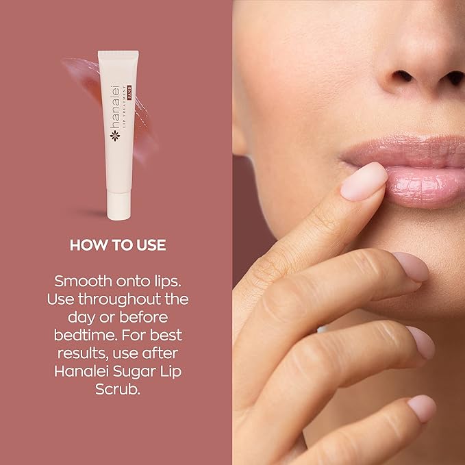 Hanalei Lip Treatment for Dry, Chapped Lips – Intensive Overnight Moisturizer with Kukui Oil, Shea Butter & Grapeseed Oil – Hydrating Balm for Healing Cracks – Natural Nude Tint, 15g – Cruelty-Free-VivaGrace Women