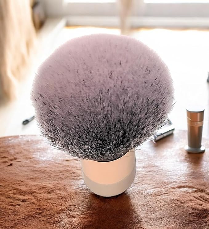 Luxurious and Large Soft Fluffy Powder Brush, Use as a Spray Tan Finishing Tool, Multipurpose Face and Body Barber and Beauty Tool, Large Kabuki Brush by BevyGold (Rosegold)-VivaGrace Women