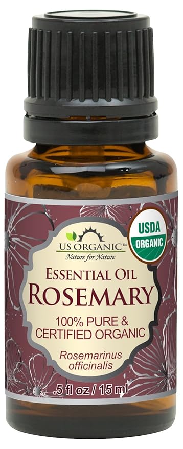US Organic 100% Pure Rosemary Essential Oil, USDA Certified Organic 100% Pure, Steam Distilled, for Hair Growth, Scalp, Face, Skin, and Aromatherapy (Size Variations Available) (15 ml)-VivaGrace Women