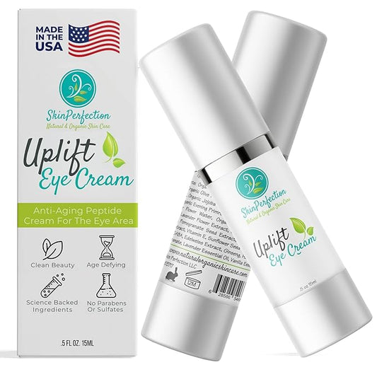 Revitalize Your Eyes: Uplift Anti-Aging Eye Cream for Dark Circles, Wrinkles & Puffiness Peptide Complex Haloxyl Lift Tighten Droopy Lids Argireline Matrixyl Pepha Tight .5 oz-VivaGrace Women