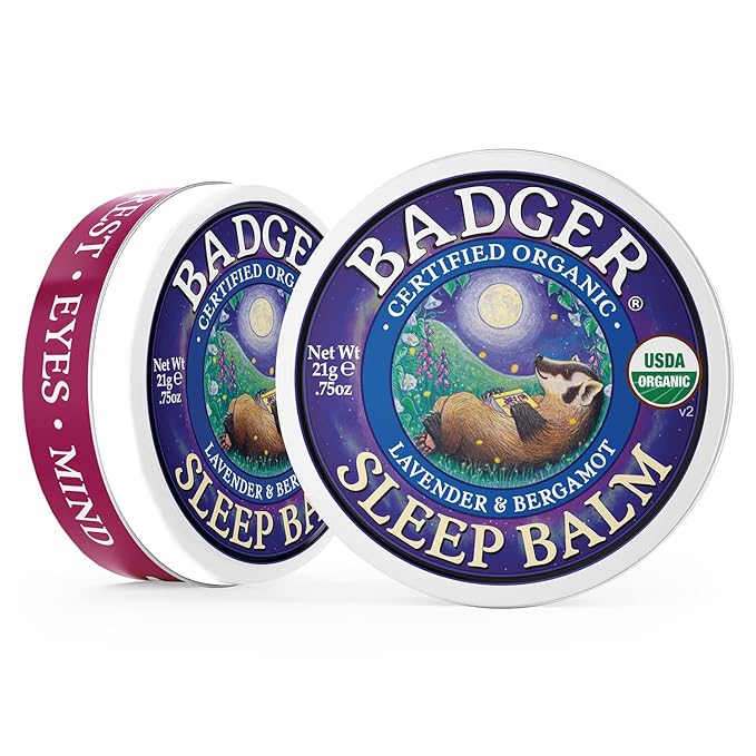 Badger - Sleep Balm, Lavender & Bergamot, Natural Sleep Balm, Scented Relaxing Balm for Children and Adults, Calming Night Balm, Organic Sleep Balm, 0.75 oz (2 Pack)-VivaGrace Women