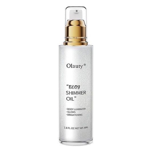 Shimmer Body Oil, Highlighter Makeup Smooth Glitter Glow Liquid Foundation for Face & Body,Liquid Illuminator Body Shimmer Lotion for Women (1# Pearl White)-VivaGrace Women