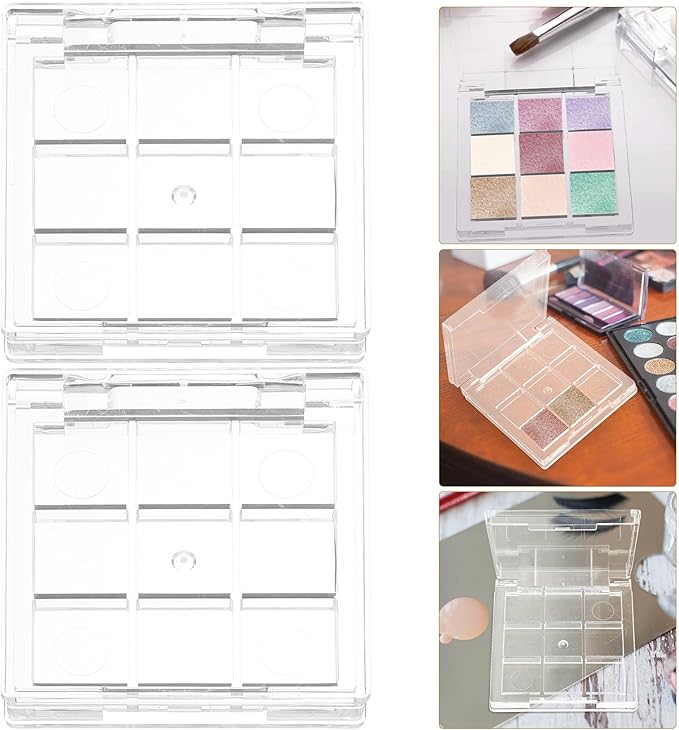 2pcs Empty Lipstick Palette Clear Lipstick Case Mini Highlighters Cross Body Bag Portable Makeup Organizer Storage Cases Sample Eye Shadow Plastic Empty Bracket Travel-VivaGrace Women