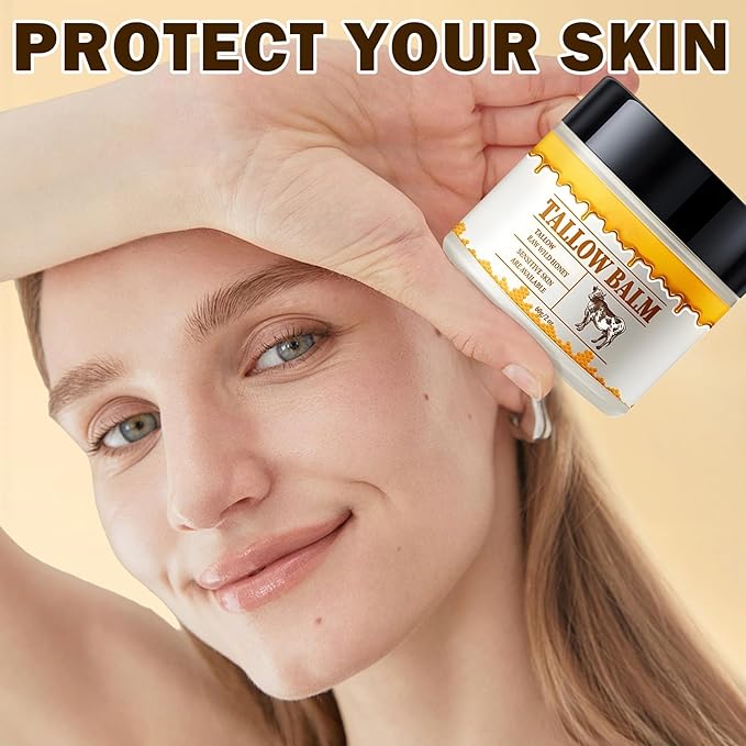 Beef Tallow and Honey Balm for Skin Tallow Face Moisturizer Natural Organic Tallow Honey All body Balm Tallow Body Moisturizer 2 Oz-VivaGrace Women