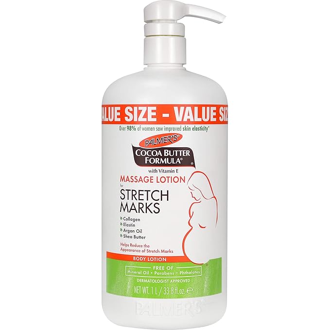 Palmer's Cocoa Butter Pregnancy Stretch Mark Lotion with Shea Butter, Oils, Collagen, and Elastin, 33.8 and 8.5 Ounces-VivaGrace Women