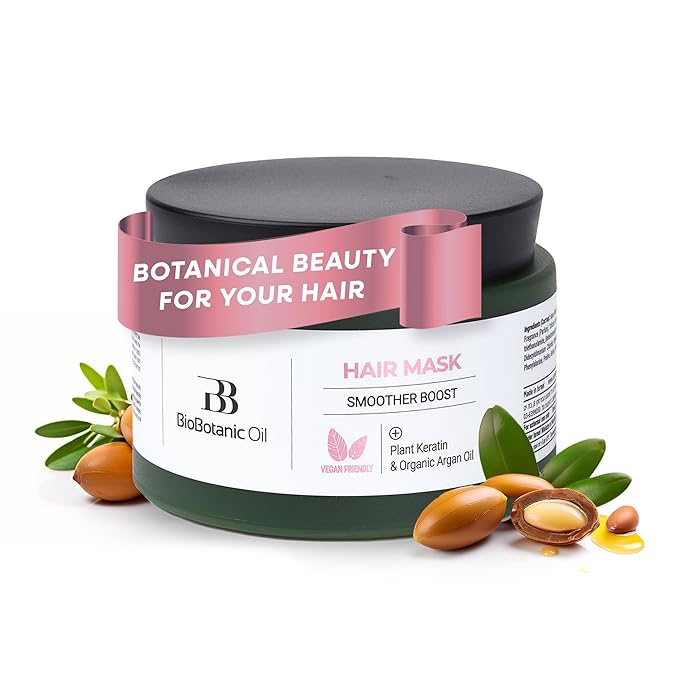 Bio Botanic Oil Range – Hair Mask for Straightened Hair with Plant Keratin & Organic Argan Oil, SLS-Free Deep Hydration & Repair, Salt-Free Formula for Long-Lasting Smoothness-VivaGrace Women