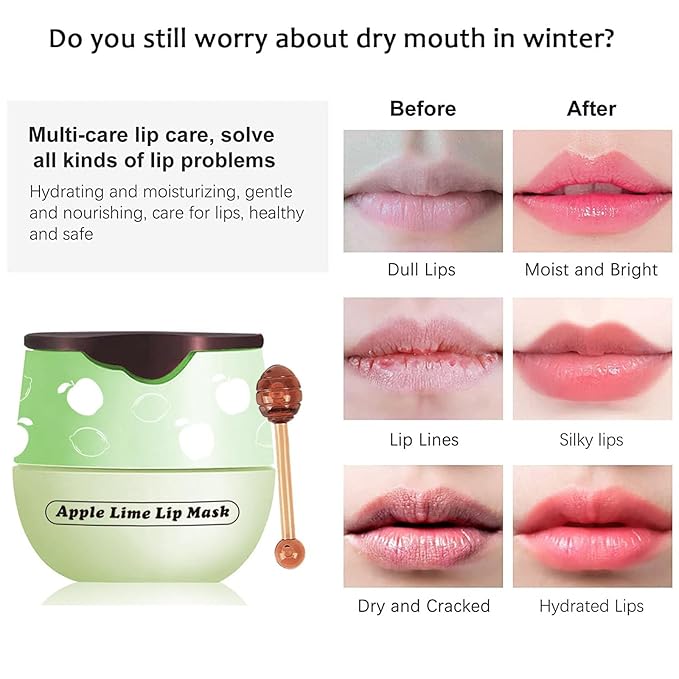 6PCS Bee Lip Balm Honey Pot，Honey&Strawberry&Watermelon&Cherry&Apple&Coconut Lip Mask Overnight Propolis Moisturizing Lip Balm Hydrating Prevention Dry and Crack Lip Scrubs Exfoliator Lip Wrinkle Care-VivaGrace Women