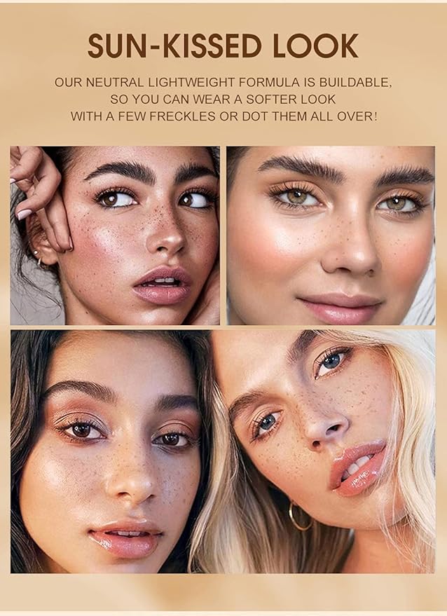 AKARY 4 Colors Freckle Pen Professional Lifelike Face Concealer Point Out Natural Waterproof Longlasting Soft Artificial Freckles Fine Makeup Freckle Pen Life Face Decoration (01+02+03+04)-VivaGrace Women