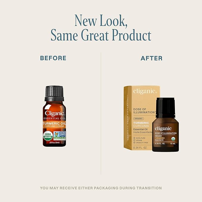 Cliganic Organic Turmeric Essential Oil, 100% Pure Natural for Aromatherapy | Non-GMO Verified (Packaging May Vary)-VivaGrace Women