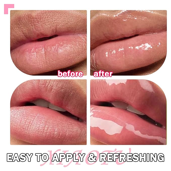 2PCS Plumping Lip Oil Set,Hydrating Lip Plumper Oil,No-Sticky Fuller Lip Oil Reduces Fine Lines,Hydrating Lip Plumping Lip Gloss for Moisturizing Dry Lips-VivaGrace Women