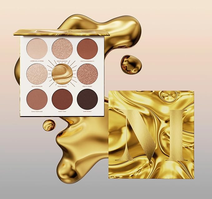 Morphe Rich & Foiled Artistry Palette - Foil-Effect Eyeshadow Palette with Matte, Shimmer & Foil Finishes - Brown & Gold Eyeshadow with Luminous Payoff - Gold Seeker (0.35 oz)-VivaGrace Women