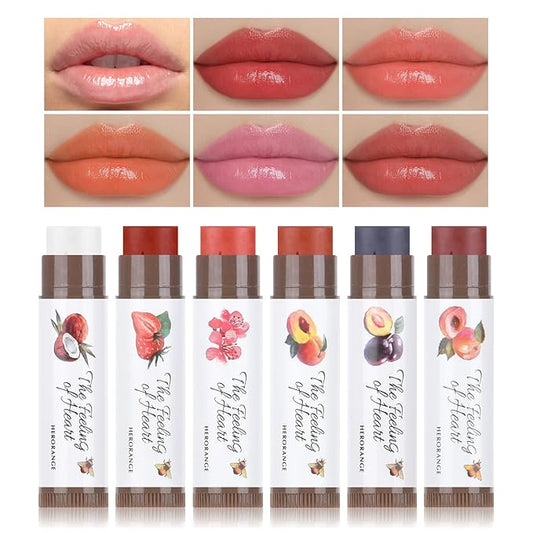 Tinted Lip Balm, Tinted Chapstick 2 in 1 Moisturizing Lip Balm and Buildable Lipstick, Instant Hydration Chapped Lips and Pale Lips, Keep Lips Hydrated Lip Moisturizer, 0.16Oz, Pack of 6-VivaGrace Women