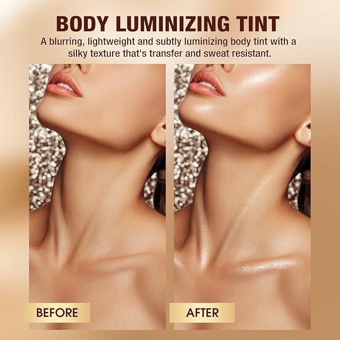 URQT Highly Pigmented Liquid Contour Highlighter - Built-in Sponge Tip Sculpted Complexion Wand Contour Natural Weightless Buildable Highlighters Contour Contouring Bronzer (#03 LIQUID GOLD)-VivaGrace Women