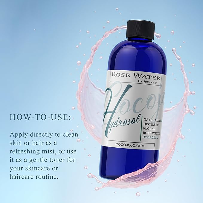 Rose Hydrosol Water Spray Toner 32 oz for Face Hydrating Mist Hydration Pure & Natural Rosewater Hydrosol All Skin Types Face Skin Pores Body Locs Cleansing Bulk Refill COCOJOJO - Packaging May Vary-VivaGrace Women