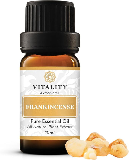 Vitality Extracts Frankincense Essential Oil - 10ml, Boswellia Serrata, Aromatherapy, Skin Care, Natural Calm, Rest & Relaxation, Yoga, Comfort-VivaGrace Women