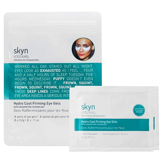 skyn ICELAND Hydro Cool Firming Under Eye Patches, Instant Cooling for Puffy, Tired Eyes with Peptides and Coenzyme Q10, 10 Minute Treatment, Vegan, All Skin Types, 8 Pairs-VivaGrace Women