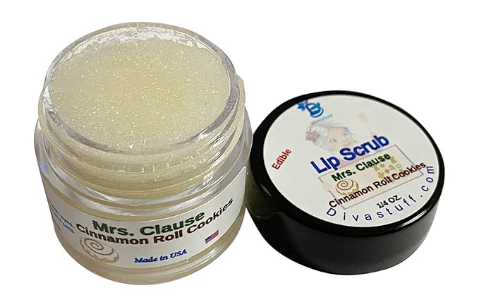 Diva Stuff Ultra Hydrating Lip Scrub for Soft Lips, Gentle Exfoliation, Moisturizer & Conditioner, ¼ oz - Made in the USA (Mrs. Clause Cinnamon Roll Cookie)-VivaGrace Women