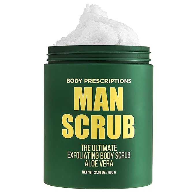 Body Prescriptions Men’s Exfoliating Body Scrub – Ultimate Skin Cleansing Wash in Jar with Twist-Top Lid, For All Skin Types, 21 Ounce (Pack of 1), Aloe Vera-VivaGrace Women