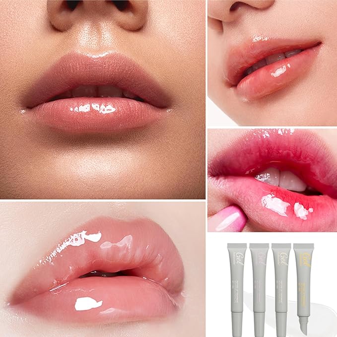 Lip Glowy Balm,Hydrating Moisturizing Lip Balm for Dry Cracked Lips,Sheer Tint Color,Shiny Glossy,Long Lasting Lip Moisturizer Nourishing Lip Care Lip Repair Gel Peptide Lip Treatment ChapStick-04#-VivaGrace Women