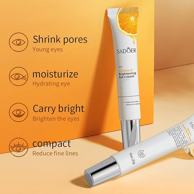 Eye Cream For Dark Circles, Anti Aging Eye Cream With Vitamin C, Hyaluronic-acid & Orange Extract, Under Eye Cream For Puffiness And Bags, Eye Cream For Reduce Fine Lines, Wrinkles & Dark Circles-VivaGrace Women