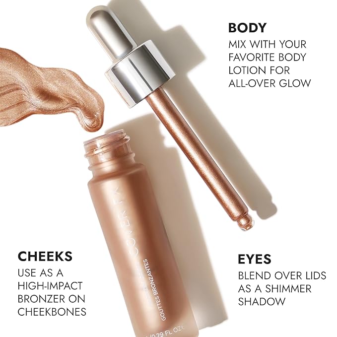 COVER FX Custom Bronzer Drops - Gilded Glow: Rich Bronze - 1 Fl Oz - Radiant Glow Liquid Bronzer - Customizable Color-VivaGrace Women
