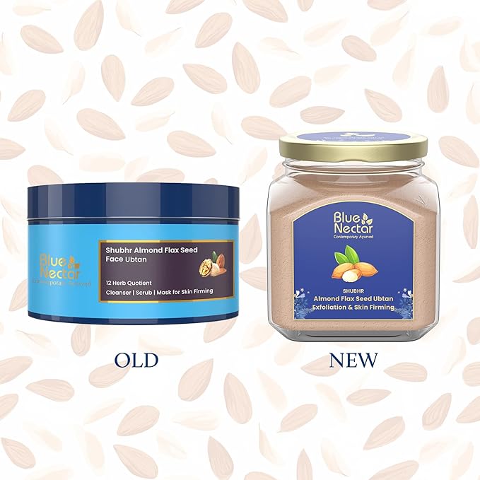 Blue Nectar Almond Ubtan Powder Face Pack for Anti-Aging and Firming | Natural Exfoliator for Face with Multani Mitti Powder (3.5 Oz, 12 Herbs)-VivaGrace Women