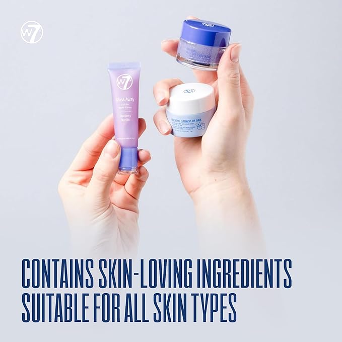 W7 Sweet Dreams Lip Care Trio - 3 Piece Set - Overnight Lip Mask, Lip Balm & Lip Scrub - Blueberry-VivaGrace Women