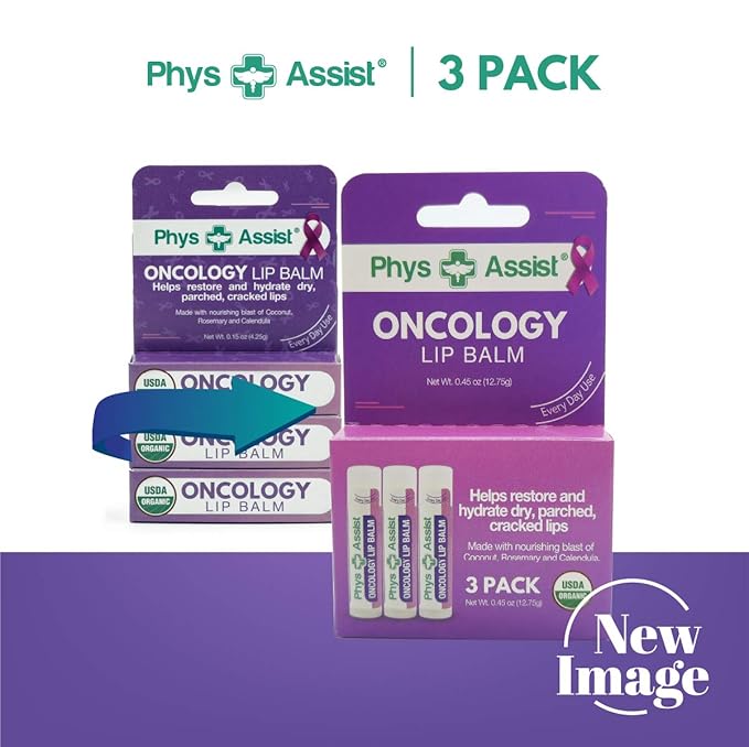 Oncology Lip Balm USDA Organic, Hydrate Dry, Parched Lips. Moisturizing -3 Pack-VivaGrace Women