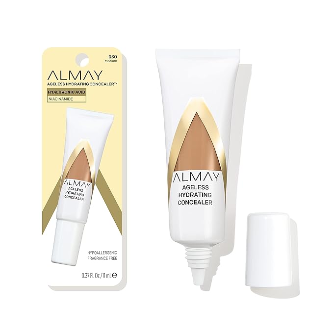 Almay Anti-Aging Concealer, Face Makeup with Hyaluronic Acid, Niacinamide, Vitamin C & E, Hypoallergenic-Fragrance Free, 030 Medium, 0.37 Fl Oz-VivaGrace Women