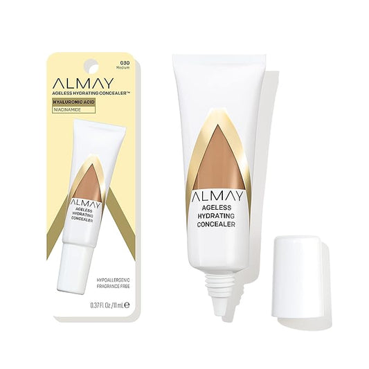 Almay Anti-Aging Concealer, Face Makeup with Hyaluronic Acid, Niacinamide, Vitamin C & E, Hypoallergenic-Fragrance Free, 030 Medium, 0.37 Fl Oz-VivaGrace Women