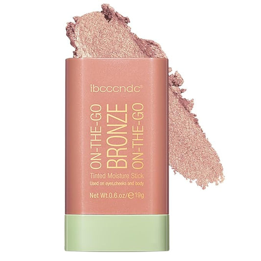 Cream Bronzer Stick,Contour Stick Facial Contouring Stick,Long Lasting Highlighter Waterproof Highlight Makeup,Buildable Shimmer Sparkle Face Bronzer Face Shaping,02 Soft Glow-VivaGrace Women