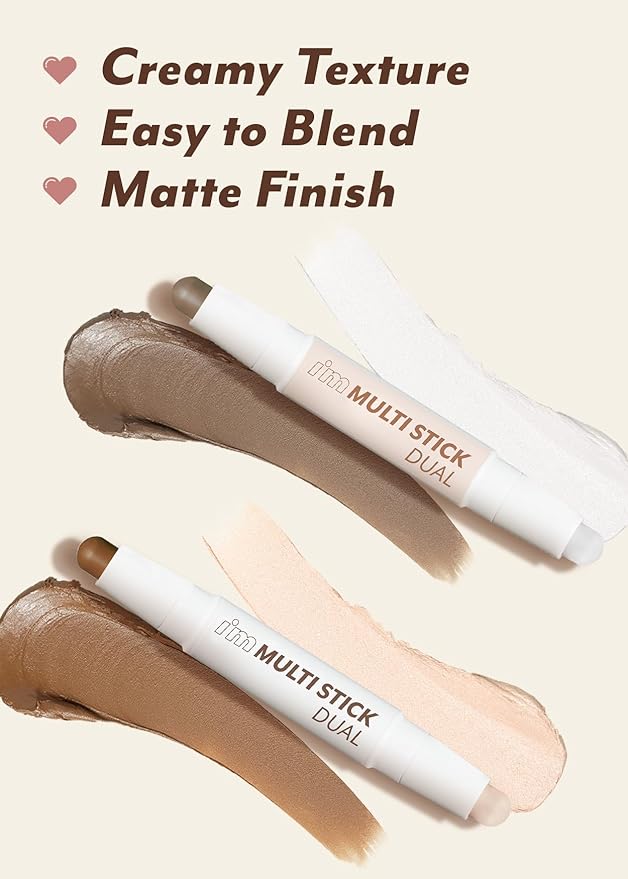 I'M MEME I'm Multi Stick Dual | Two Shade Shading and Highlighting Matte Finish | Suitable for Beginners Portable Size | 002 Cool Contouring-VivaGrace Women