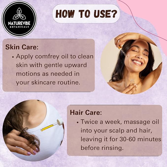 Naturevibe Botanicals Comfrey Oil 32 Ounces | 100% Pure and Natural | Great for Skin Care and Hair Care-VivaGrace Women