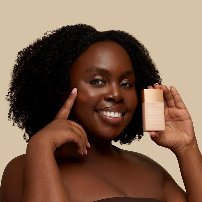Sigma Beauty Skin Perfector – Hydrating Skin Tint Foundation for Lightweight, Buildable Coverage, With Hyaluronic Acid, Niacinamide Serum, and More (6 Dark Rich Tint, 1.12oz)-VivaGrace Women