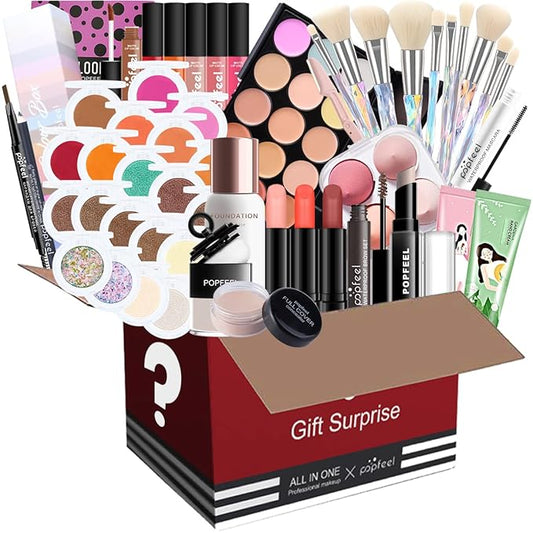 All-in-one Holiday Make up Gift Set | Makeup Kit for Women Full Kit Essential Starter Bundle Include Eyeshadow Palette Lipstick Blush Foundation Concealer Face Powder Mascara Lipgloss Brush-VivaGrace Women