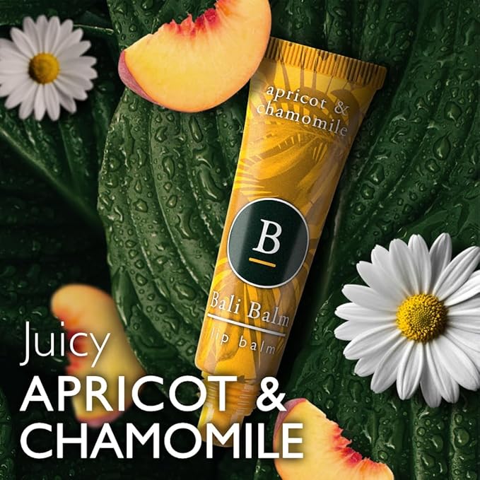 Moisturizing Lip Balm 0.50 Oz - Apricot & Chamomile Flavour - Natural Lip Balm - Vegan and Beeswax-Free Formula - Hydrating Flavored Lip Balm - Shea Butter Enriched Formula-VivaGrace Women