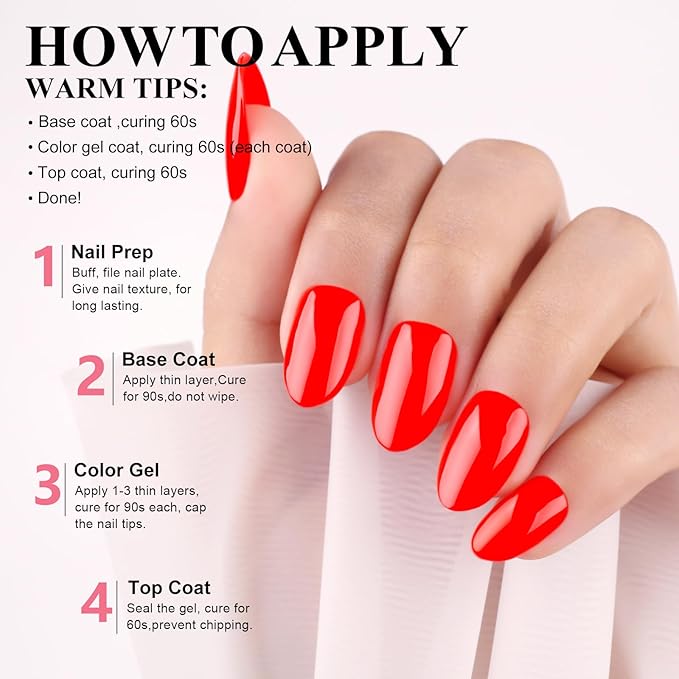 Imtiti Gel Nail Polish, 1 Pcs 15ml Neon Red Color Gel Polish Soak Off Nail Art Manicure Salon DIY Nail Lamp Gel Nail Design Decoration at Home Gift for Women, 0.5 Fluid Ounces