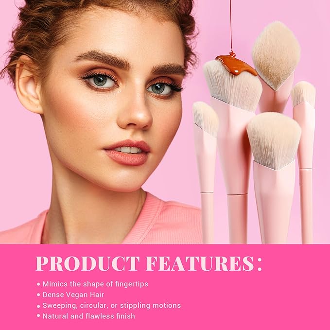Jessup Pink Makeup Brushes Set 14Pcs Make up Brushes Premium Vegan Foundation Concealer Blush Eyeshadow Eyeliner Powder Highlighter Blending Face Brush Set with Gift Box, T495-G-VivaGrace Women