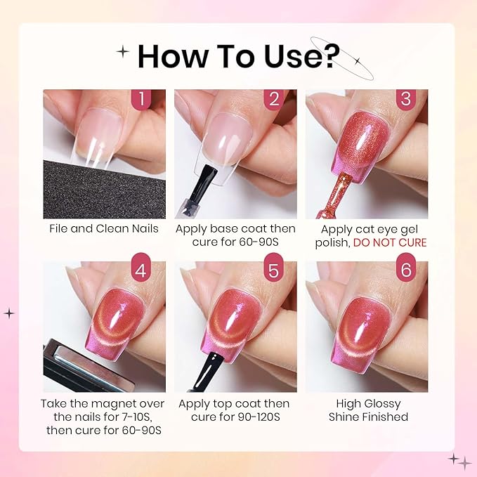 Cat Eye Gel Nail Polish Set- 12 Colors Magnetic Nail Polish Gels Summer Gel Nails Polish with Magnetic Stick Galaxy Effect Soak Off with UV Lamp Gift for Mother's Day