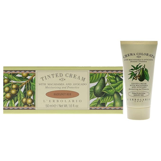 L'Erbolario Tinted Face Cream - Moisturizer Face Cream - Innovative Makeup Lotion - Protects Your Skin From Wrinkles and Dryness - Tinted Cream with Macadamia and Avocado - Hazelnut Hue - 1.6 oz-VivaGrace Women