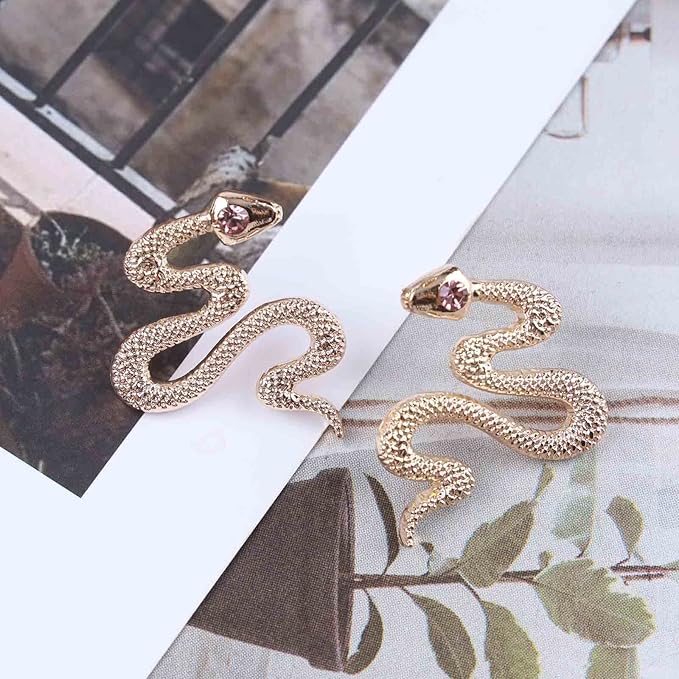 Vintage Snake Stud Earrings Gold Snake Drop Earrings Gothic Serpent Earrings Punk Viper Cobra Earrings Jewelry for Women and Girls-VivaGrace Women