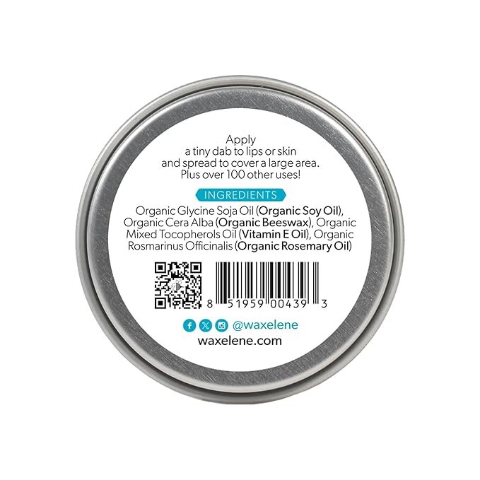 Waxelene Original Aerated Lip Balm Tin, Best Lip Balm Ever Organic Calming Multipurpose Ointment Baby Eczema Dry Sensitive Skin Body Face Moisturizer-VivaGrace Women